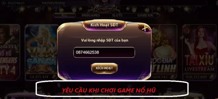 Yêu cầu khi tham gia chơi game nổ hũ 